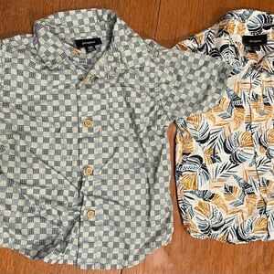 Picapino Boys 100% Cotton Boys 18 Month Printed Button Down Shirt Short Sleeve